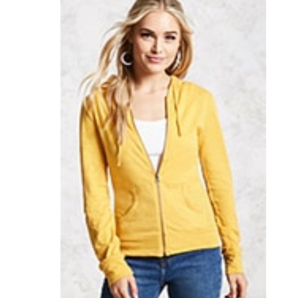 Yellow Zip Up Light Jacket